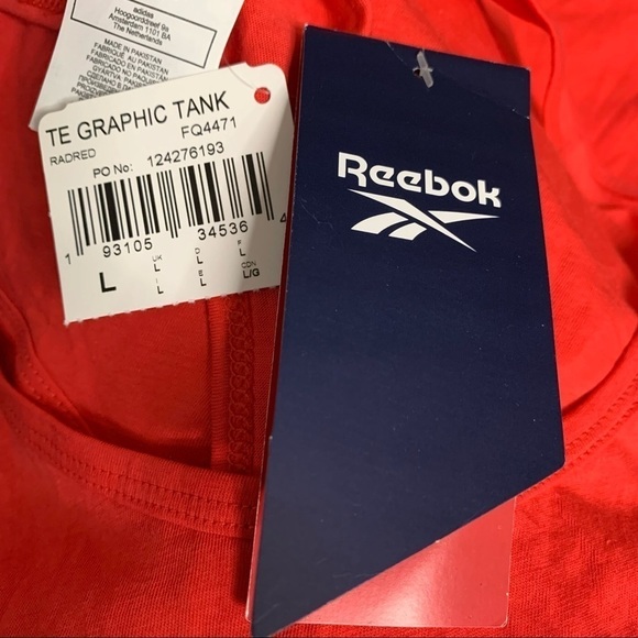 Reebok New With Tags Red TE Graphic Tank Size Large Women’s - Picture 6 of 9